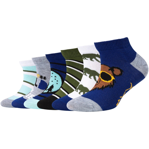 Lenjerie intimă Băieți Șosete sport Skechers 6PPK Boys Casual Animals Sneakrs Socks Multicolor