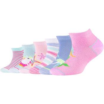 Lenjerie intimă Fete Șosete sport Skechers 6PPK Girls Casual Fancy Sneaker Socks Multicolor