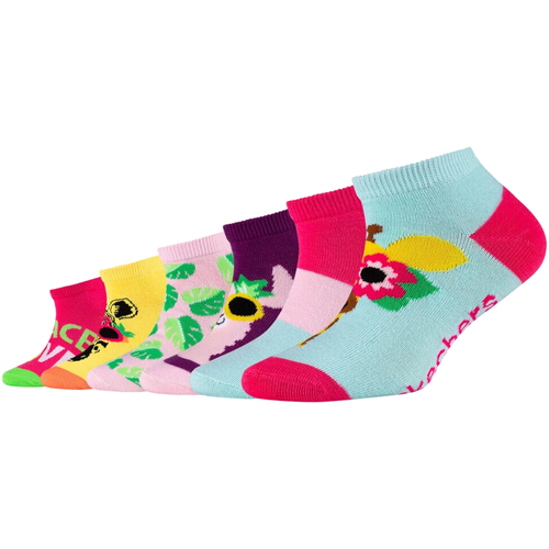 Lenjerie intimă Fete Șosete sport Skechers 6PPK Girls Casual Fancy Sneaker Socks Multicolor