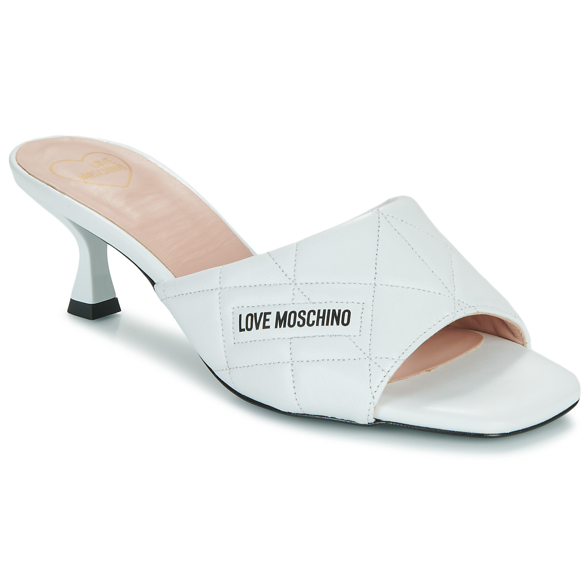Pantofi Femei Papuci de vară Love Moschino LOVE MOSCHINO QUILTED Alb