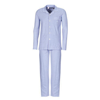 Îmbracaminte Bărbați Pijamale și Cămăsi de noapte Polo Ralph Lauren L / S PJ SET-SLEEP-SET Albastru / Albastru-cerului