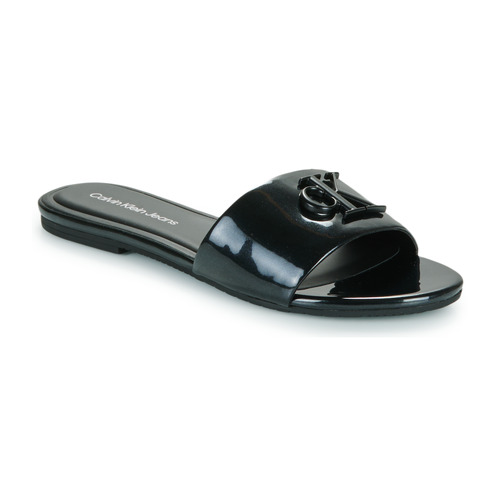 Pantofi Femei Papuci de vară Calvin Klein Jeans FLAT SANDAL SLIDE MG MET Negru