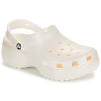 Pantofi Femei Saboti Crocs Classic Platform Glitter ClogW Bej / Glitter