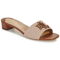 Pantofi Femei Papuci de vară Lauren Ralph Lauren FAY LOGO-SANDALS-FLAT SANDAL Coniac / Bej