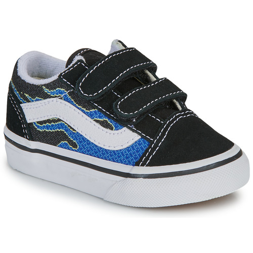 Pantofi Copii Pantofi sport Casual Vans Old Skool V PIXEL FLAME BLACK/BLUE Negru / Albastru