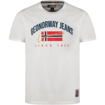 Îmbracaminte Bărbați Tricouri mânecă scurtă Geographical Norway SX1052HGNO-WHITE Alb