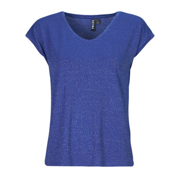 Îmbracaminte Femei Tricouri mânecă scurtă Pieces PCBILLO TEE LUREX STRIPES Albastru