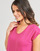 Îmbracaminte Femei Tricouri mânecă scurtă Pieces PCBILLO TEE LUREX STRIPES Roz