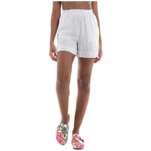Îmbracaminte Femei Pantaloni scurti și Bermuda Only Shorts Linette Linen - White/Night Sky Alb