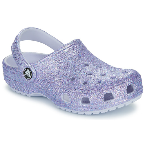 Pantofi Fete Saboti Crocs Classic Glitter Clog K violet