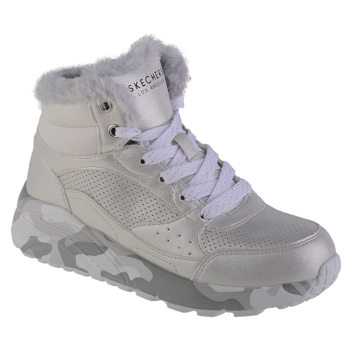 Pantofi Fete Pantofi sport Casual Skechers Uno Lite - Camo Dazzle Argintiu