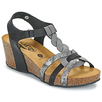 Pantofi Femei Sandale Plakton BROOKS Negru / Argintiu