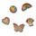 Accesorii Accesorii pantofi Crocs JIBBITZ Rainbow Elvtd Festival 5 Pack Auriu / Multicolor