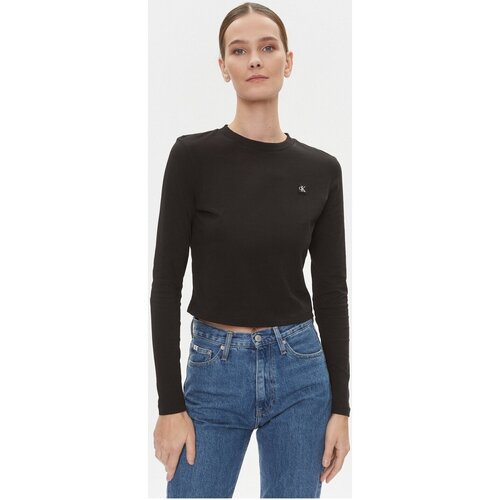 Îmbracaminte Femei Tricouri cu mânecă lungă  Calvin Klein Jeans J20J222884 Negru