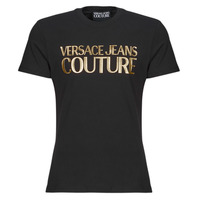 Îmbracaminte Bărbați Tricouri mânecă scurtă Versace Jeans Couture 76GAHT00 Negru / Auriu