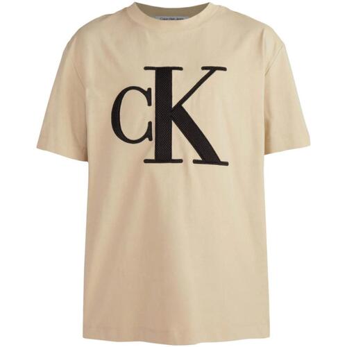 Îmbracaminte Bărbați Tricouri mânecă scurtă Calvin Klein Jeans  Bej