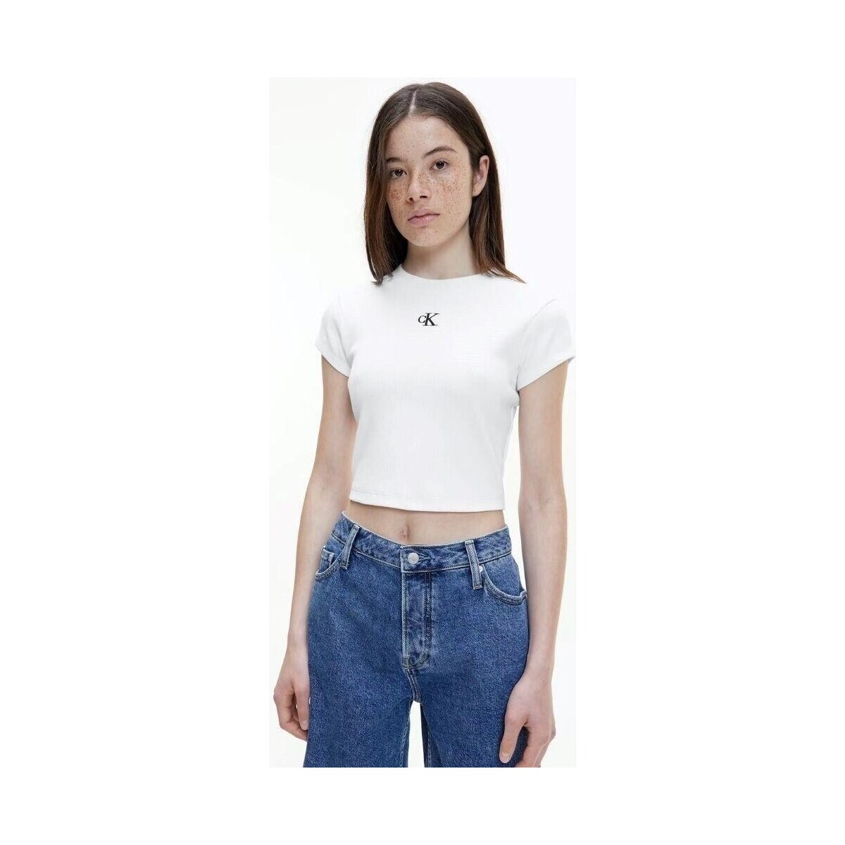 Îmbracaminte Femei Tricouri mânecă scurtă Calvin Klein Jeans J20J218337YAF Alb
