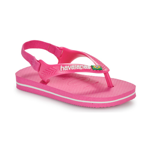 Pantofi Fete  Flip-Flops Havaianas BABY BRASIL LOGO II Roz