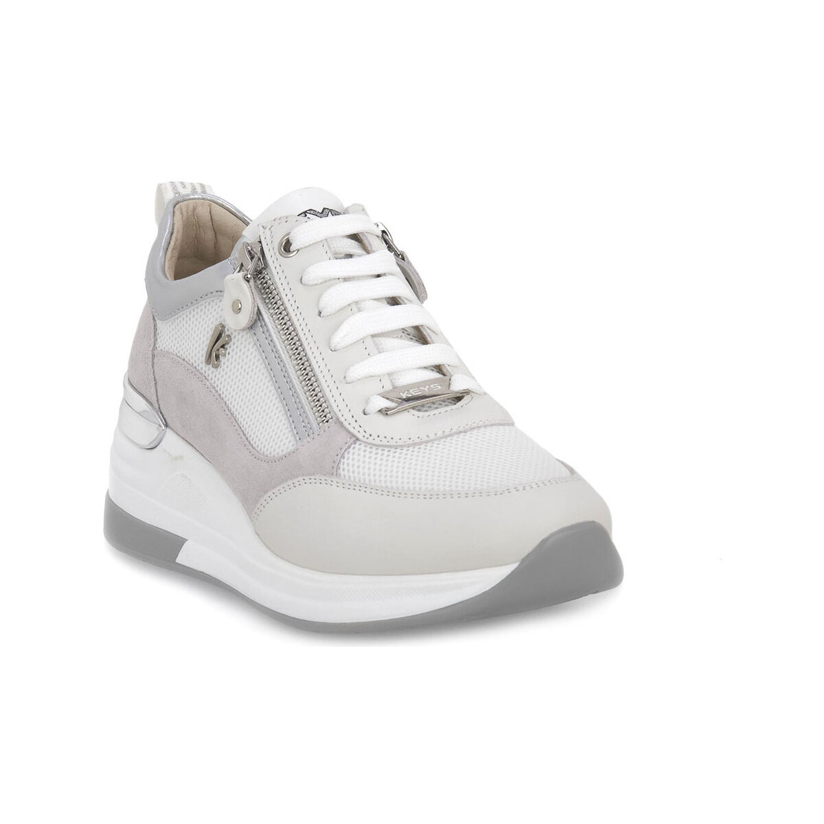 Pantofi Femei Sneakers Keys WHITE  SILVER Alb