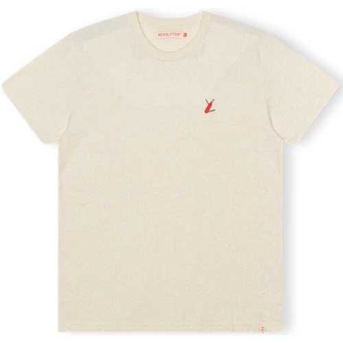 Îmbracaminte Bărbați Tricouri & Tricouri Polo Revolution T-Shirt Regular 1343 SUR - Off-White/Melange Alb