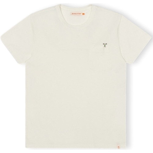 Îmbracaminte Bărbați Tricouri & Tricouri Polo Revolution T-Shirt Regular 1341 WEI - Off-White Alb