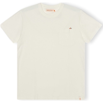Îmbracaminte Bărbați Tricouri & Tricouri Polo Revolution T-Shirt Regular 1341 BOR - Off-White Alb