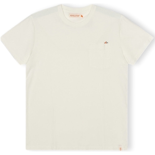 Îmbracaminte Bărbați Tricouri & Tricouri Polo Revolution T-Shirt Regular 1341 BOR - Off-White Alb