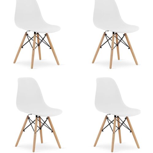 Casa Scaune Artool Set 4 scaune stil scandinav,  PP, lemn, alb, 46x54x81 cm Altă culoare