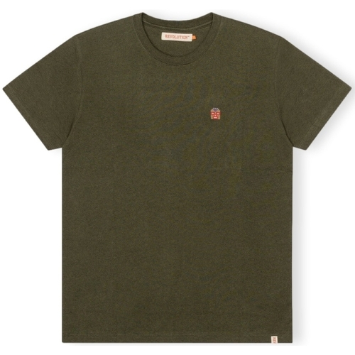Îmbracaminte Bărbați Tricouri & Tricouri Polo Revolution T-Shirt Regular 1340 WES - Army/Melange verde
