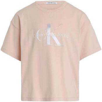 Îmbracaminte Fete Tricouri mânecă scurtă Calvin Klein Jeans  roz