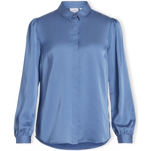 Îmbracaminte Femei Topuri și Bluze Vila Noos Shirt Ellette Satin - Coronet Blue albastru