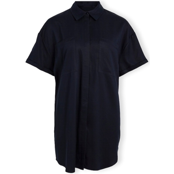 Îmbracaminte Femei Topuri și Bluze Vila Harlow 2/4 Oversize Shirt - Sky Captain albastru