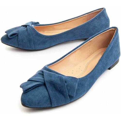 Pantofi Femei Balerin și Balerini cu curea Leindia 87353 albastru