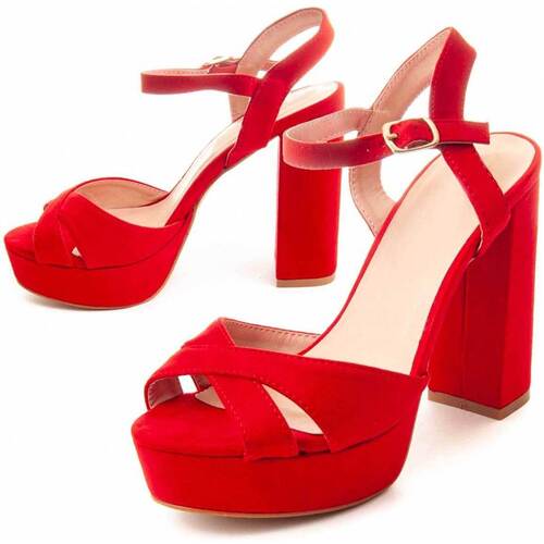 Pantofi Femei Sandale Leindia 88188 roșu