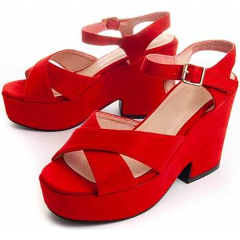 Pantofi Femei Sandale Leindia 88203 roșu