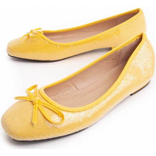 Pantofi Femei Balerin și Balerini cu curea Leindia 88211 galben