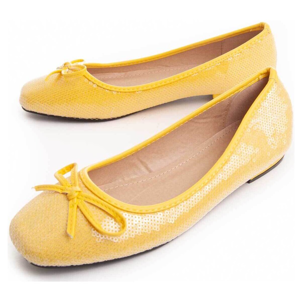 Pantofi Femei Balerin și Balerini cu curea Leindia 88211 galben