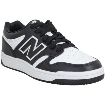 Pantofi Sneakers New Balance 480 Cuir Textile White Black Alb