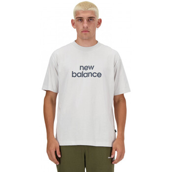 Îmbracaminte Bărbați Tricouri & Tricouri Polo New Balance Sport essentials linear t-shirt Alb