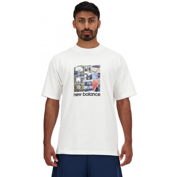 Îmbracaminte Bărbați Tricouri & Tricouri Polo New Balance Hoops graphic t-shirt Alb