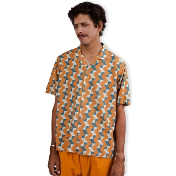 Îmbracaminte Bărbați Cămăsi mânecă lungă Brava Fabrics Big Tiles Aloha Shirt - Ochre Multicolor