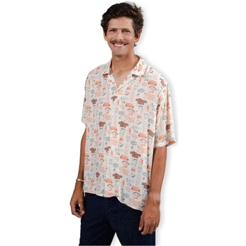 Îmbracaminte Bărbați Cămăsi mânecă lungă Brava Fabrics Buffet Aloha Shirt - Sand Alb