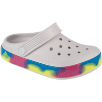 Pantofi Fete Papuci de casă Crocs Off Court Glitter Band Kids Clog Alb