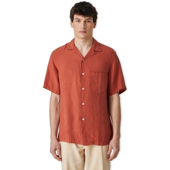 Îmbracaminte Bărbați Cămăsi mânecă lungă Portuguese Flannel Linen Camp Collar Shirt - Terracota roșu