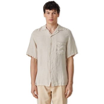 Portuguese Flannel Linen Camp Collar Shirt - Raw Bej