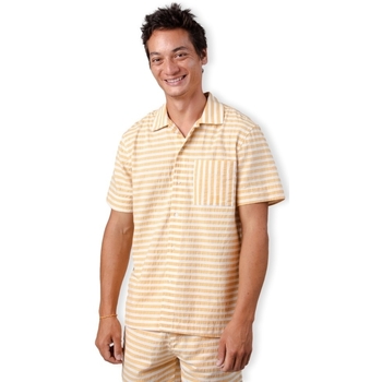 Îmbracaminte Bărbați Cămăsi mânecă lungă Brava Fabrics Stripes Overshirt - Sand galben