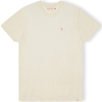 Îmbracaminte Bărbați Tricouri & Tricouri Polo Revolution T-Shirt Regular 1364 FLA - Off White/Mel Alb