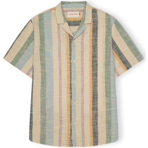 Îmbracaminte Bărbați Cămăsi mânecă lungă Revolution Cuban Shirt S/S 3918 - Dustgreen Multicolor