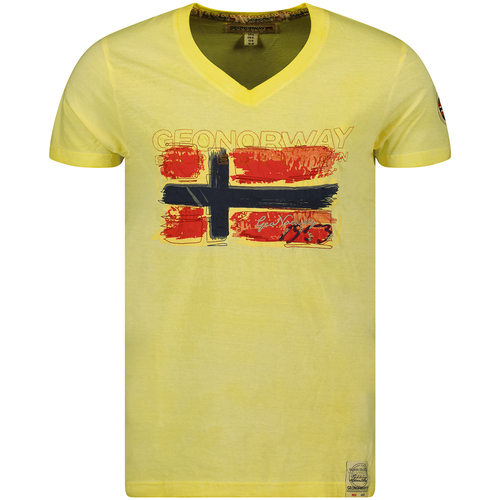 Îmbracaminte Bărbați Tricouri mânecă scurtă Geo Norway SW1561HGN-LIGHT YELLOW galben