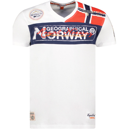 Îmbracaminte Bărbați Tricouri mânecă scurtă Geographical Norway SX1130HGN-White Alb